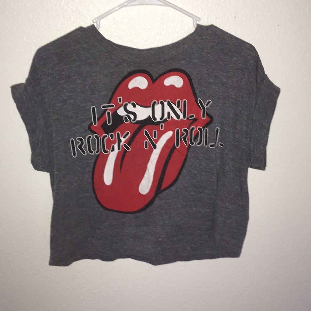 rock n roll cropped tee